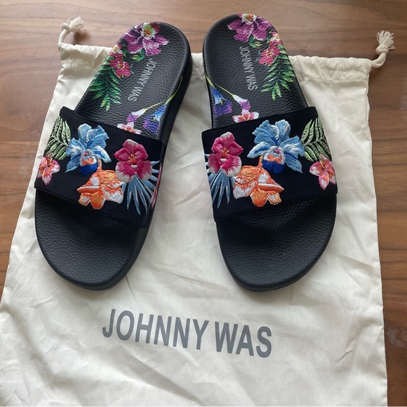 Johnny Was Shoes Nwb Johnny Was Aruba Pool Slides 7m Poshmark